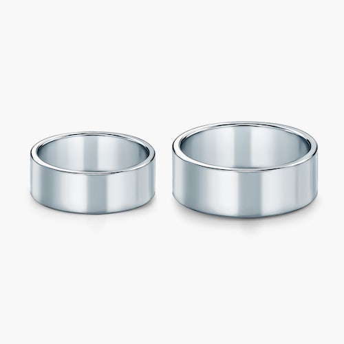 Obrączki ślubne: platyna, płaskie, 7 mm